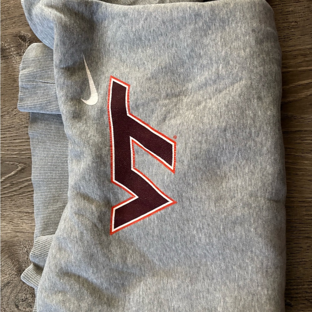 Nike Gray Long Sleeve Sweatshirt with Red Logo